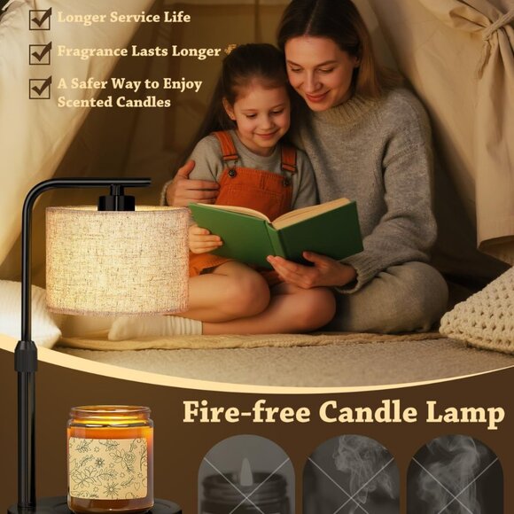 Candle Warmer Lamp with Timer Dimmer, Height Adjustable Electric Candle Lamp War - Picture 5 of 7